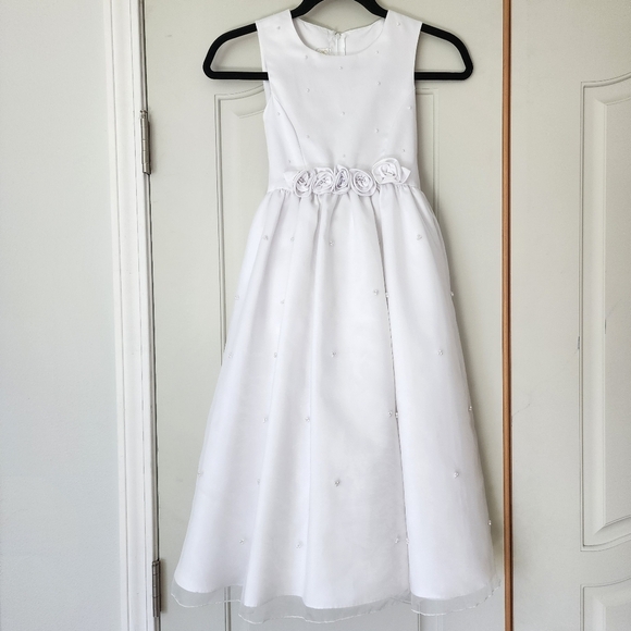 Cinderella Other - Cinderella Flower Girl or First Communion Satin Tulle White Dress 8